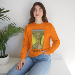 Crewneck Sweatshirt "Do Not Question the Hallway" – Retro Yellow Corridor Graphic