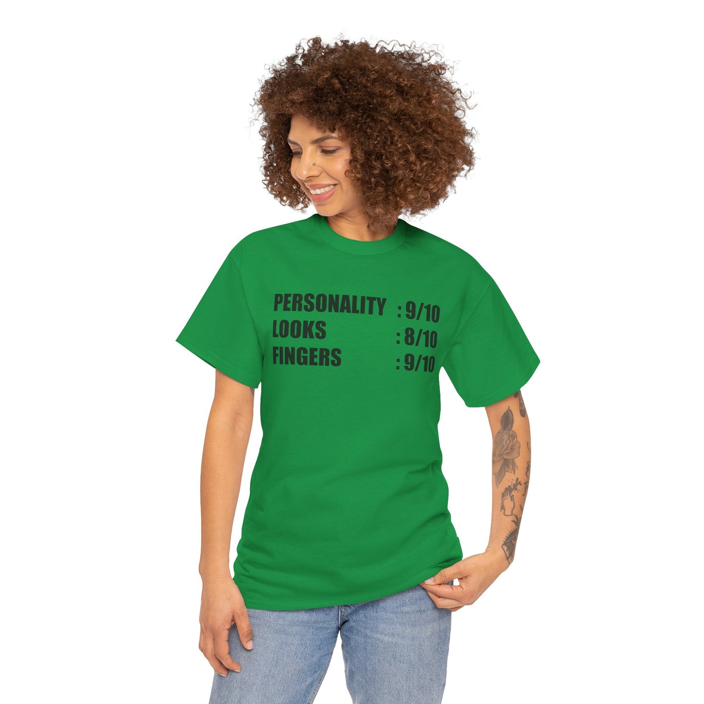 Personality, Looks, Fingers Count - Unisex Heavy Cotton Tee / Prosthetic Humor / One Leg / One Arm / Missing Fingers