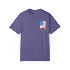 Patriotic Car Graphic Unisex T-Shirt - Vintage American Flag Design