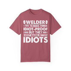 Fun Welder T-Shirt - 'Idiot-Proof' Design for Welding Enthusiasts