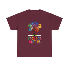 EACH DOT MATTERS Tree Unisex Heavy Cotton Tee / International Dot Day / Happy Dot Day / Teachers / Children / Elementary School