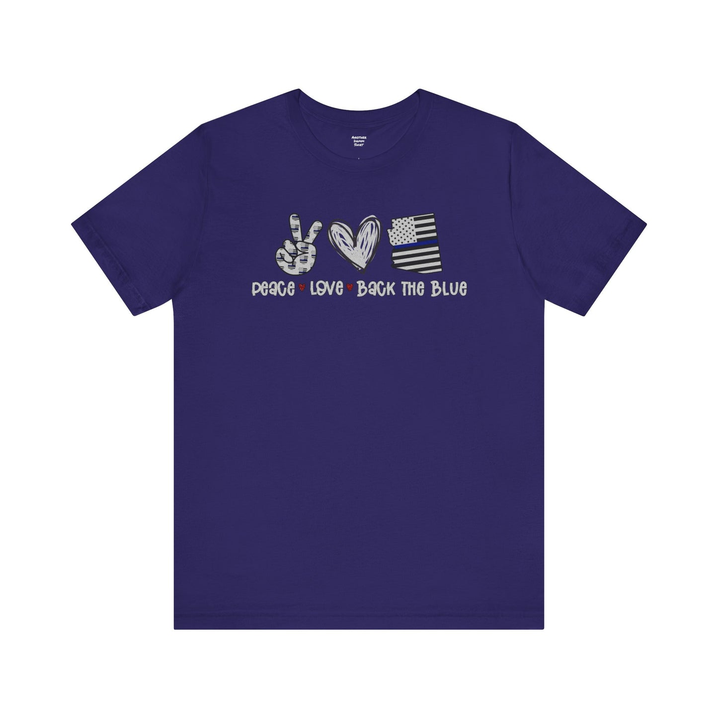 Peace Love Back The Blue in Alaska, Graphic Unisex Short Sleeve Tee