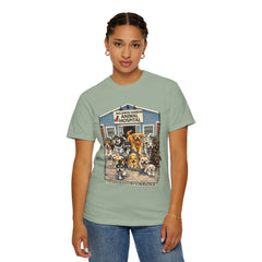 Front Graphic "Who Let the Dogs Out?" Baldwin Harbor Animal Hospital Cute Vet Clinic T Shirt