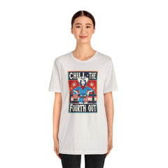 Chill The Fourth Out,Cowgirl Graphic, Unisex Jersey Short Sleeve Tee