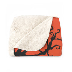 Happy Halloween Spooky House - Graphic Sherpa Fleece Blanket