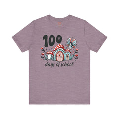 100 DAYS OF SCHOOL Toadstool House - Unisex Short Sleeve Tee | Elementary School Holiday, Teacher Apparel, Kids Motivation, Teacher Sarcasm