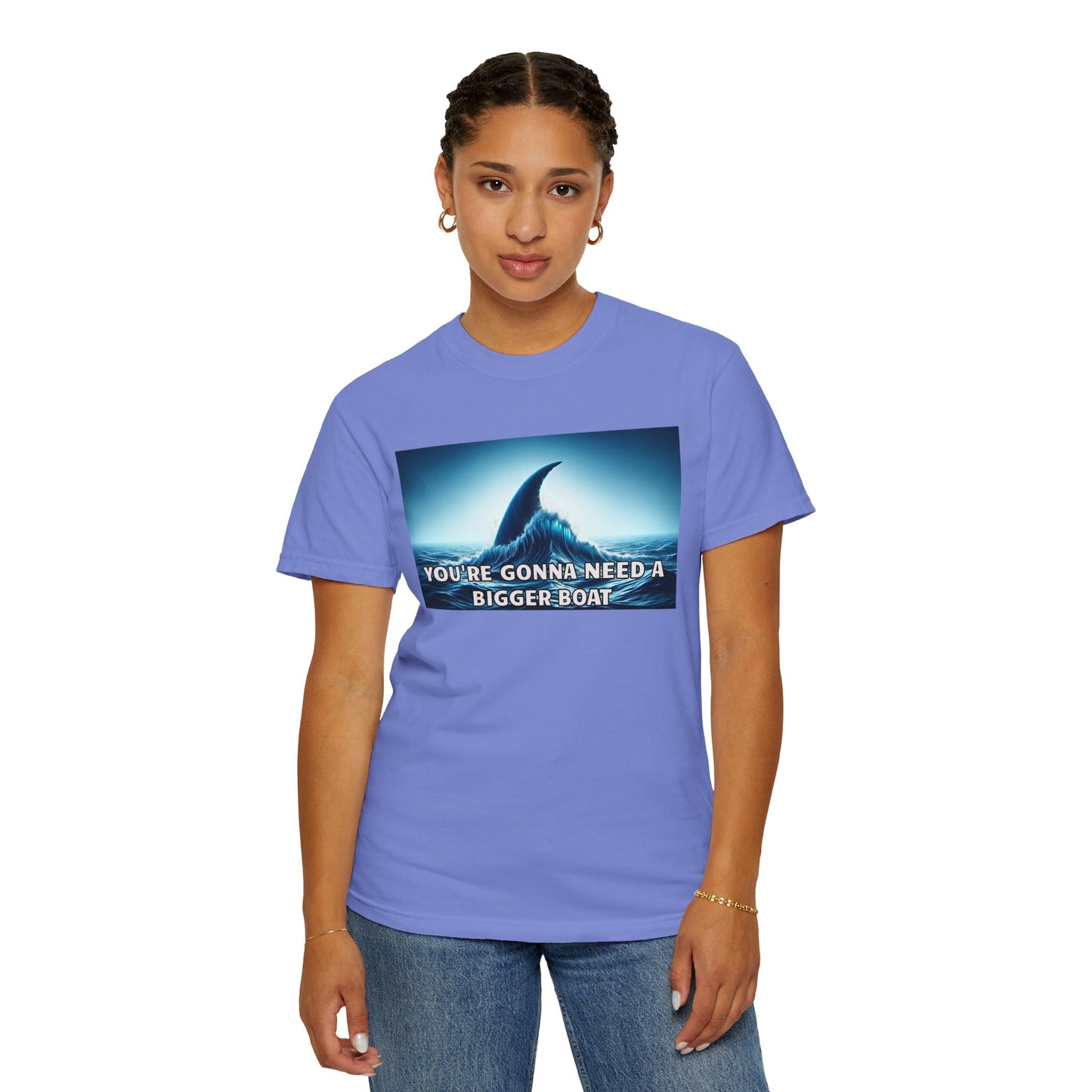 Jaws Movie  Influenced shark fin quote Mural Graphic - Unisex Comfort Colors Shirt