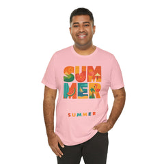 Summer Graphic Tee — Colorful Tropical "SUMMER" Typography T-Shirt