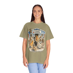 Front Graphic "Who Let the Cats Out?" Baldwin Harbor Animal Hospital Cute Vet Clinic T Shirt