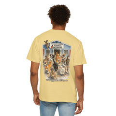 Back Graphic "Who Let the Cats Out?" Baldwin Harbor Animal Hospital Cute Vet Clinic T Shirt