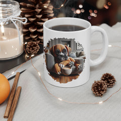 Less Talk More Coffee Boxer Ceramic Mug - Perfect for Dog Lovers
