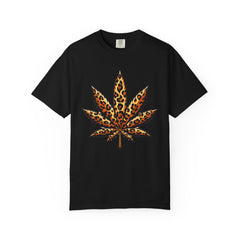 Vintage Leopard Cannabis Leaf T-shirt — Weed Lover Stoner Gift