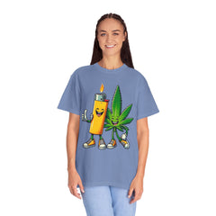 Vintage 'Lighter & Weed' Graphic T-Shirt — Relaxed Stoner/Cannabis Tee