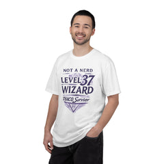 Level 37 Wizard T-Shirt — "Not a Nerd" THAC0 Survivor D&D Gamer Tee