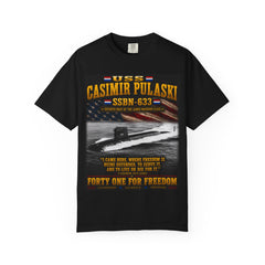 USS Casimir Pulaski SSBN-633 Submarine T-Shirt – "Forty One for Freedom" Navy Tribute