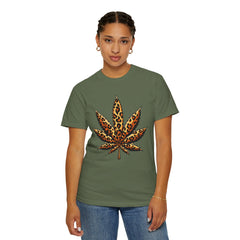 Vintage Leopard Cannabis Leaf T-shirt — Weed Lover Stoner Gift