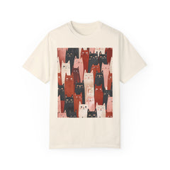 Cute Cat Print Unisex Garment-Dyed T-Shirt - Comfort Colors Soft Perfect for Animal Lovers and Casual Days