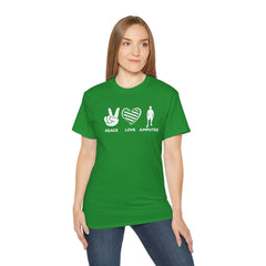 PEACE LOVE AMPUTEE - Unisex Ultra Cotton Tee | Amputee, Leg Amputee, Limb Awareness, Prosthetic, Motivational Tee,