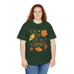Changes Fall Leaves Graphic - Unisex Heavy Cotton Tee