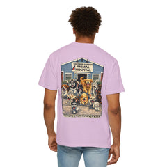 Front Logo Back Graphic Baldwin Harbor Animal Hospital "Who Let the Dogs Out?" Graphic Tee