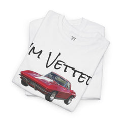 Red Corvette Summer Unisex Tee - I'm Vetted For Life Front and Back Image T Shirt