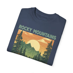 Rocky Mountains Colorado Graphic, Comfort Colors Soft Relaxed Fit Unisex Garment-Dyed T-shirt