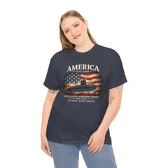 America 250th Submarine 125th Flag T-Shirt — Vintage USA Military Tee