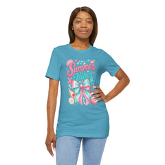 Summer Vibes Tee — Pastel Seashell Bow Beach T-Shirt