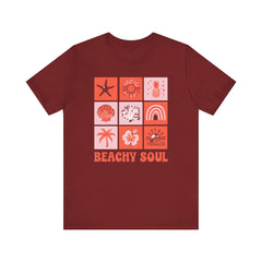 Beachy Soul Unisex Jersey Tee - Perfect Summer Vibes, Casual Wear, Gift for Beach Lovers, Vacation Outfit, Relaxed Style