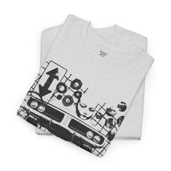 Abstract Retro Racing Car Unisex Heavy Cotton Tee | Perfect for Car Enthusiasts, Father's Day Gift, Casual Wear, Vintage Style, Unique Graphic Shirt