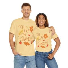 Changes Fall Leaves Graphic - Unisex Heavy Cotton Tee