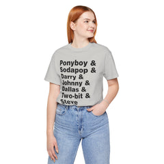The Outsiders Shirt, Greasers Characters Shirt, Unisex Jersey Short Sleeve Tee