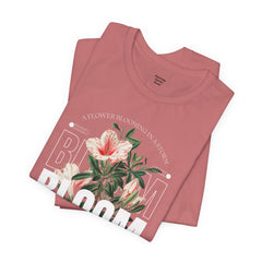 Bloom Stronger Unisex Jersey Tee - Positive Vibes Floral Design