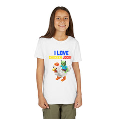 Youth I Love Chicken Jockey Tee - Fun Gamer T-Shirt for Kids