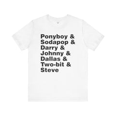 The Outsiders Shirt, Greasers Characters Shirt, Unisex Jersey Short Sleeve Tee