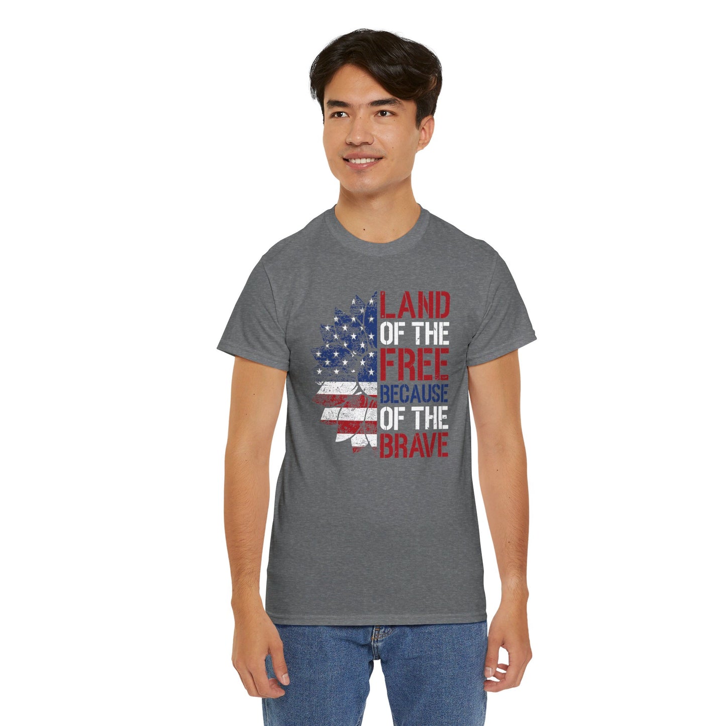 Land Of The Free Because Of The Brave - Unisex Cotton Tee