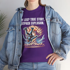 Amputee Exploding JetPack Humor - Unisex Garment-Dyed T-shirt