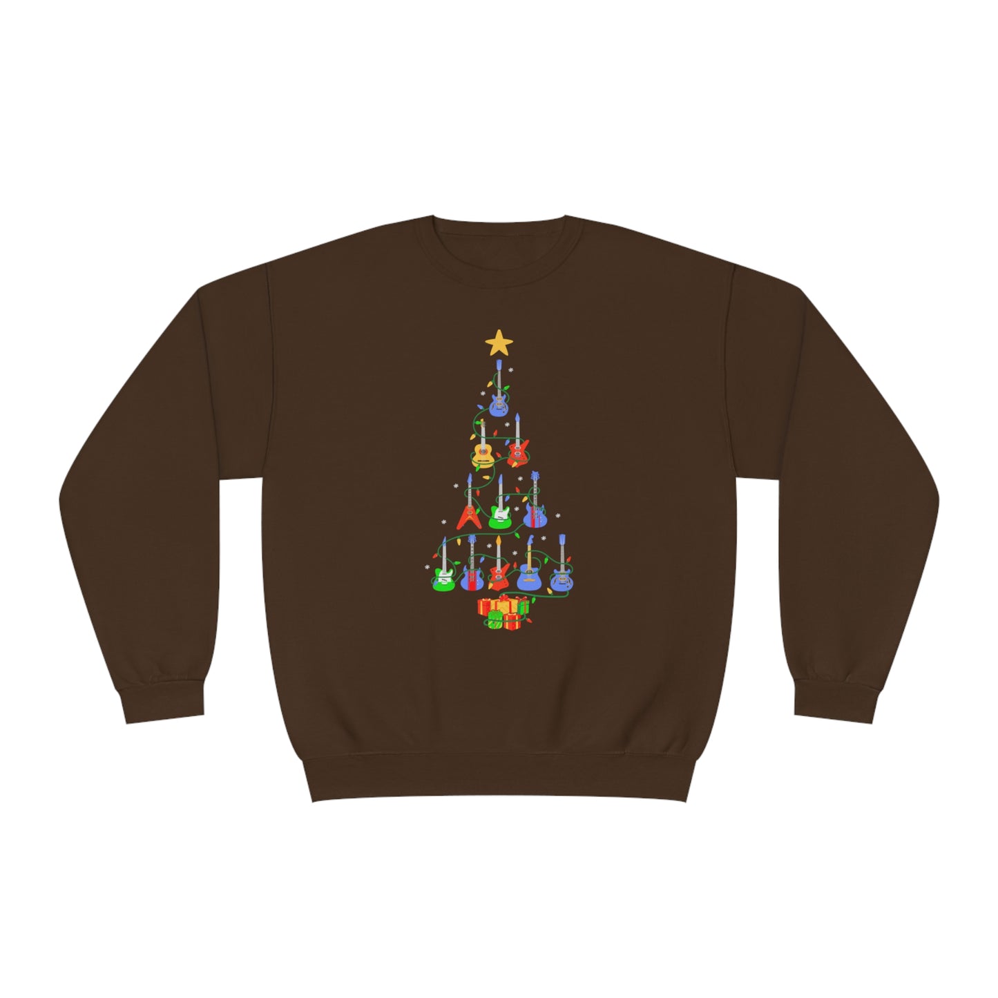 Guitar Lover Christmas Tree - Unisex NuBlend® Crewneck Sweatshirt / Electric, Acoustic Guitar, Guitarist Gift, Christmas Gift, Gift for him