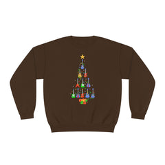 Guitar Lover Christmas Tree - Unisex NuBlend® Crewneck Sweatshirt / Electric, Acoustic Guitar, Guitarist Gift, Christmas Gift, Gift for him