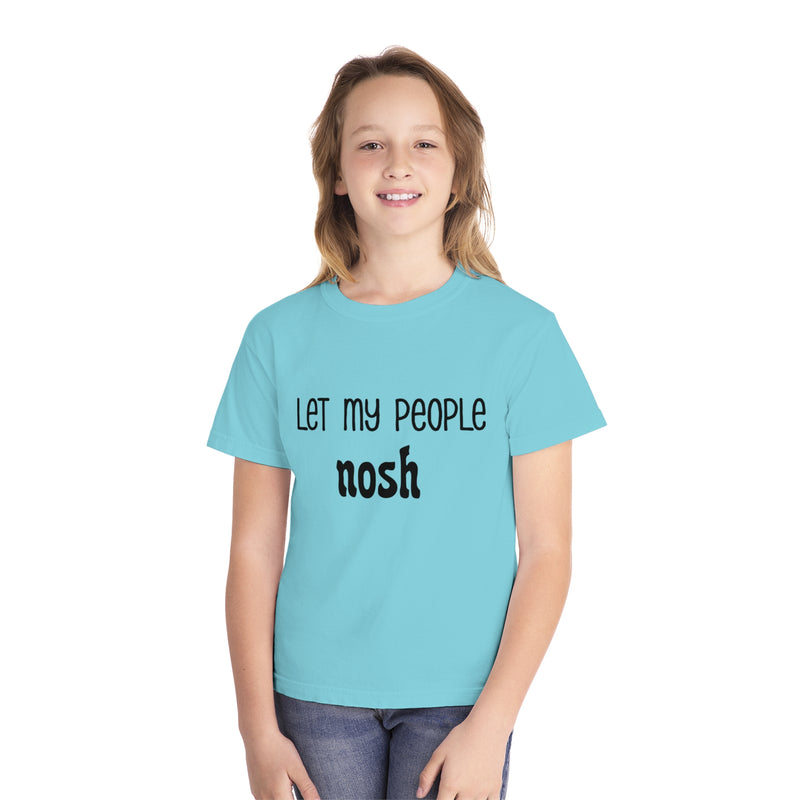 Youth Midweight Tee - 'Let My People Nosh' Foodie T-Shirt for Kids