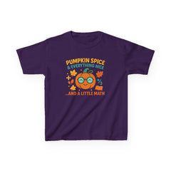 Kids Pumpkin Spice & Math Tee, Perfect for Fall, Halloween Fun, Back to School, Cute Gift for Students, Autumn Fashion