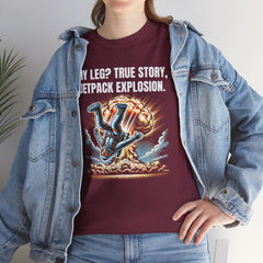 Amputee Exploding JetPack Humor - Unisex Garment-Dyed T-shirt