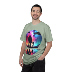 Bigfoot & Alien Nightscape T-Shirt — Sasquatch UFO Graphic Tee