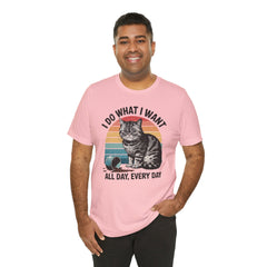 I Do What I Want Cat Quote - Graphic Unisex Jersey Short Sleeve Tee