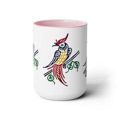 MAHJONG TILE Two-Tone Coffee Mugs, 15oz,mahjong gift,gift for gamer,board game gift,three image coffee mug,ceramic mahjong mug,gift for her