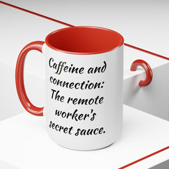 Caffeine And Connection - 15 oz Accent Mug