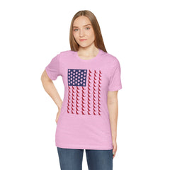 Personalized Dog Silhouette on American Flag - Tell us your dog breed, Unisex Short Sleeve Tee, Golden Retriever Silhouette Shown, Patriotic Shirt, Patriotic Pooch