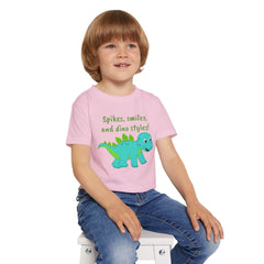 Spikes, Smiles and Dino Styles Graphic Toddler T Shirt