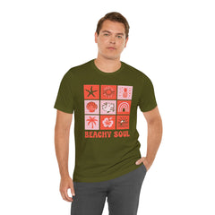 Beachy Soul Unisex Jersey Tee - Perfect Summer Vibes, Casual Wear, Gift for Beach Lovers, Vacation Outfit, Relaxed Style