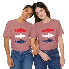 Patriotic Trout T-Shirt — Red White & Blue Fish Tee